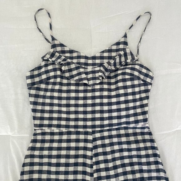 Gingham Navy Romper - Picture 2 of 4